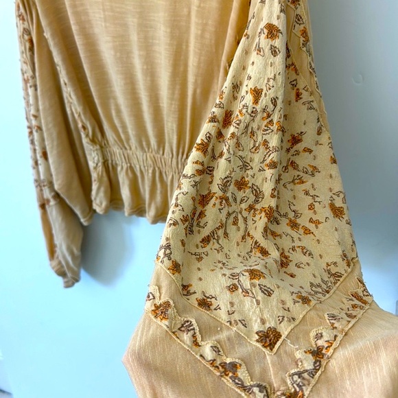 FREE PEOPLE Throwback Top Sand Combo Sz XS - Picture 3 of 16